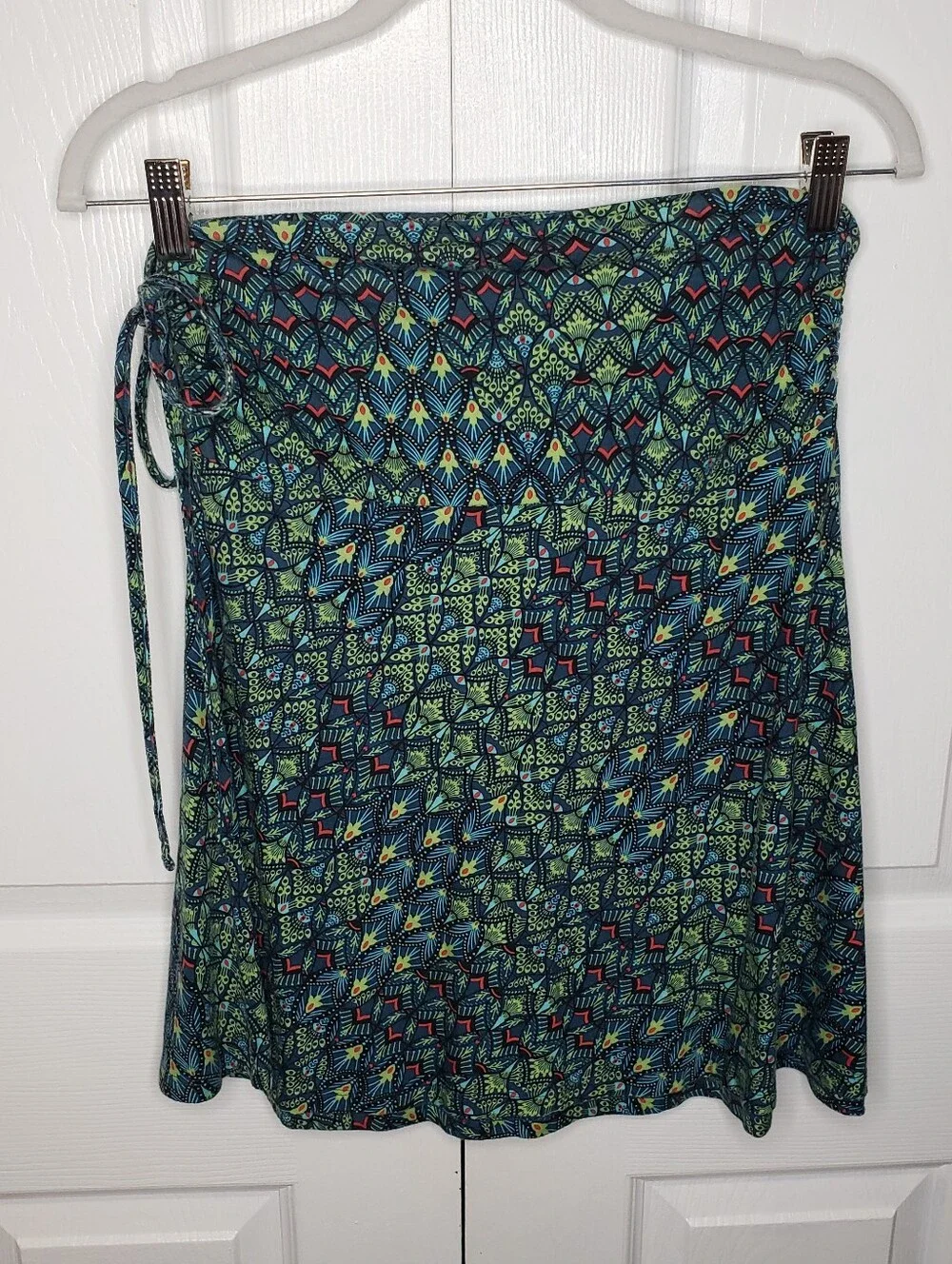 Patagonia Convertable Lithia Skirt in Teal & Navy Peacock Organic Cotton Boho S